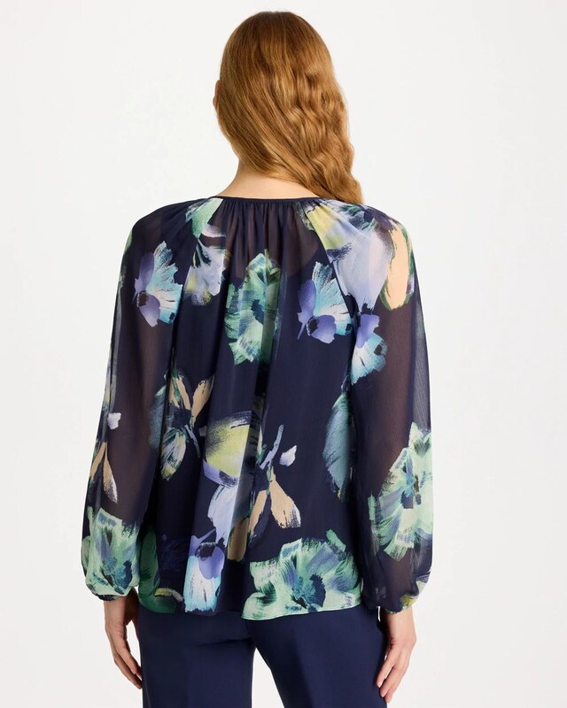 Crinkle Chiffon Tie-Front Blouse - image 4